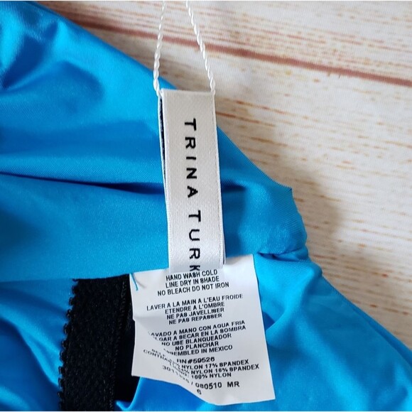 Trina Turk Monaco Solids Plunge One-Piece Swimsuit in Adriatic Blue - Picture 11 of 15